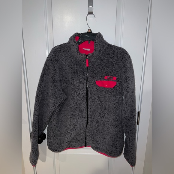 Columbia Gray and Pink Kids Fleece Jacket - Picture 1 of 4